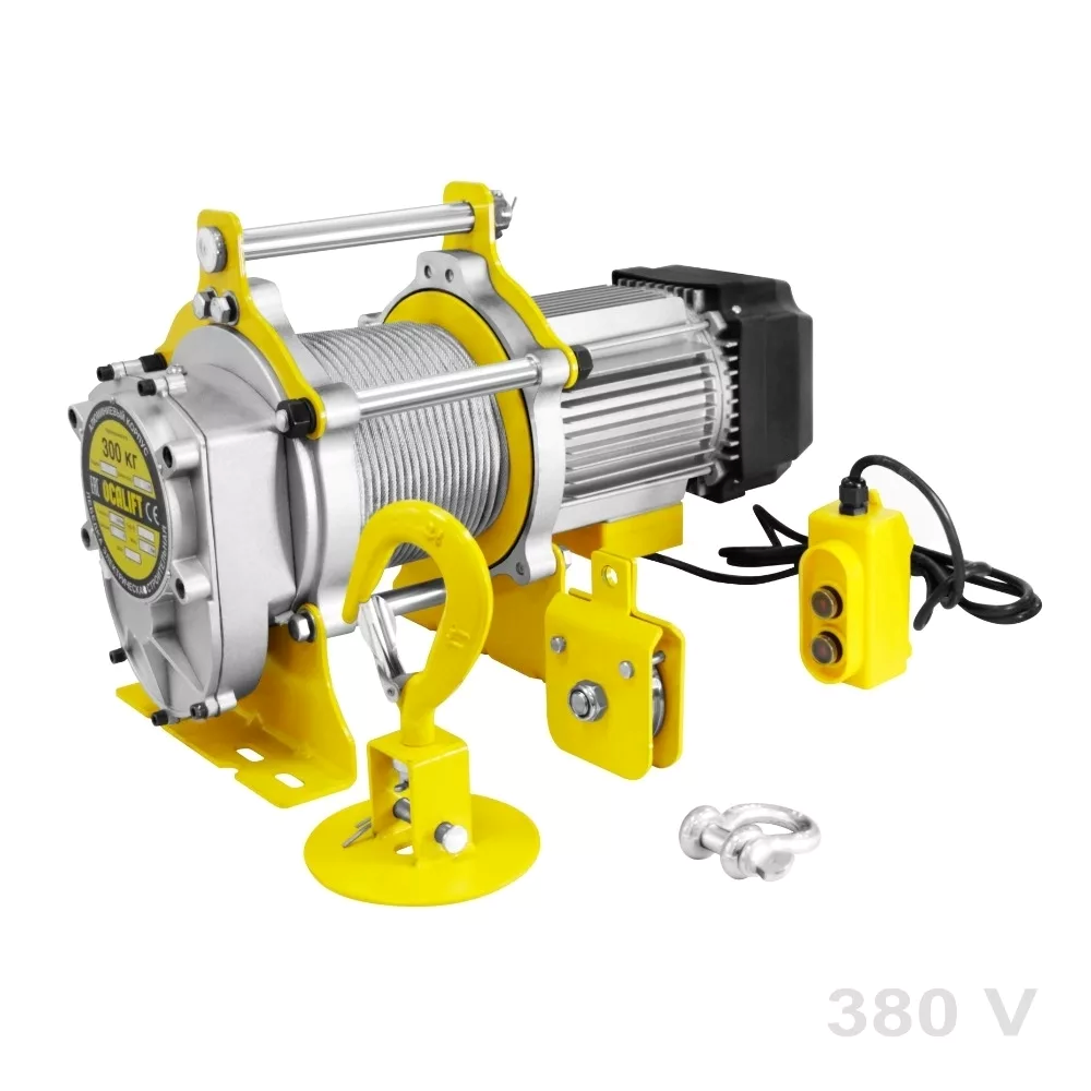 Лебёдка строительная OCALIFT TSA г/п 300/600 кг, 60м, 380в (модель 500кг) (алюминиевый корпус)